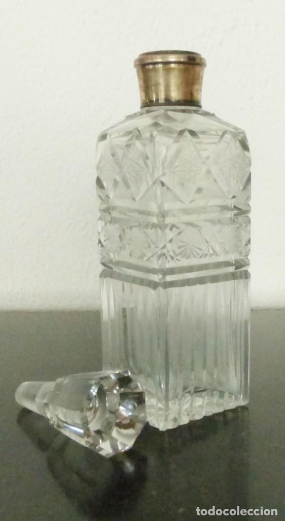Antig&uuml;edades: LICORERA DE CRISTAL TALLADO Y PLATA. - Foto 5