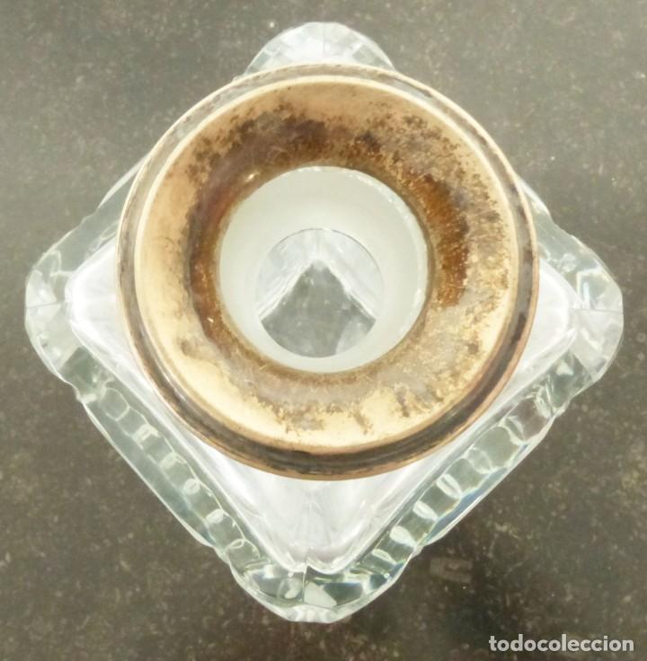 Antig&uuml;edades: LICORERA DE CRISTAL TALLADO Y PLATA. - Foto 7