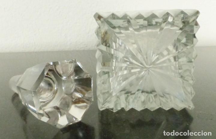 Antig&uuml;edades: LICORERA DE CRISTAL TALLADO Y PLATA. - Foto 9