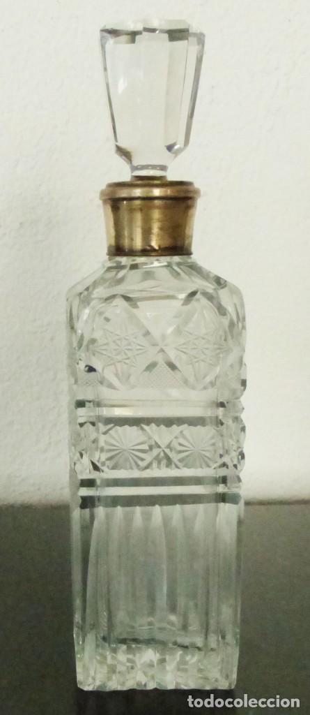 Antig&uuml;edades: LICORERA DE CRISTAL TALLADO Y PLATA. - Foto 1