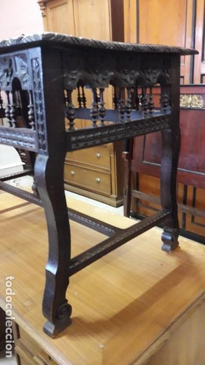 Antig&uuml;edades: Mesa siglo XIX  torneada - Foto 2