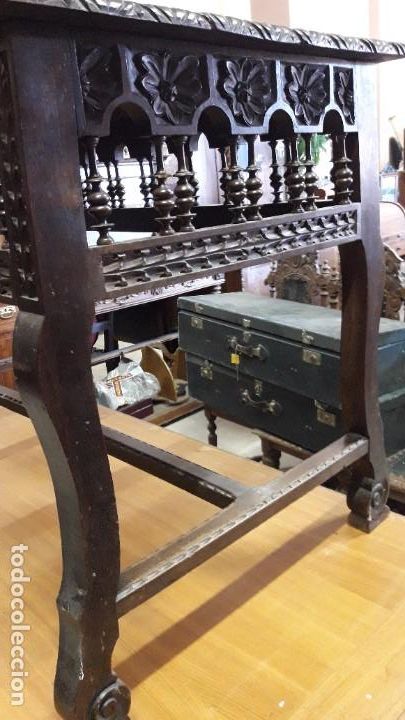 Antig&uuml;edades: Mesa siglo XIX  torneada - Foto 4