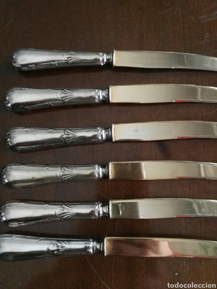 Antig&uuml;edades: Cubiertos antiguos de postre. Plata - Foto 5