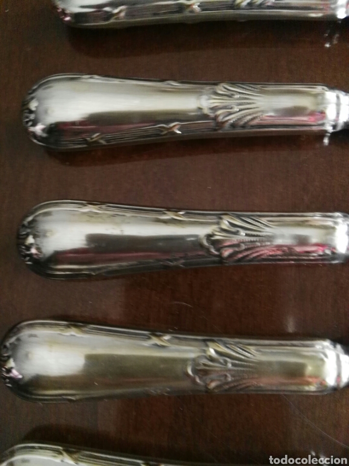 Antig&uuml;edades: Cubiertos antiguos de postre. Plata - Foto 6