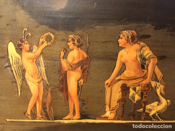 Antig&uuml;edades: Muy Antigua caja cofre joyero madera con incrustaciones marqueter&iacute;a siglo XIX