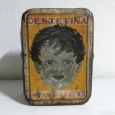 Antigüedades: CAJA DE HOJALATA ANTIGUA LITOGRAFIADA DESTETINA. Lote 193034793