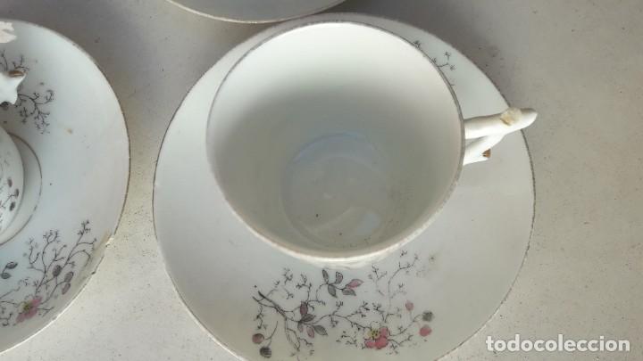 Antig&uuml;edades: 3 tazas completas decoradas francesas - Foto 3