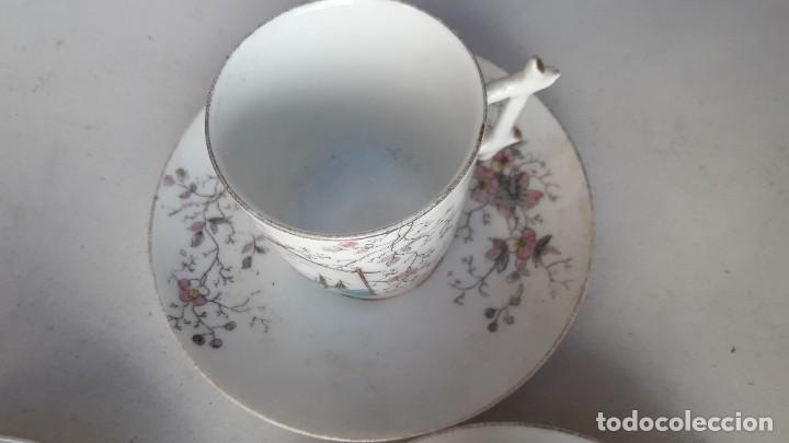 Antig&uuml;edades: 3 tazas completas decoradas francesas - Foto 4