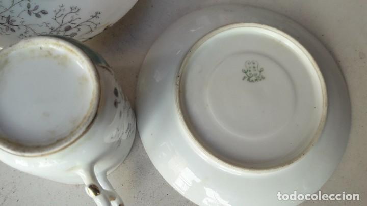 Antig&uuml;edades: 3 tazas completas decoradas francesas - Foto 6
