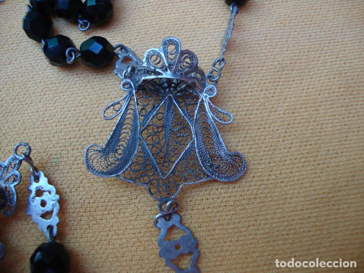 Antig&uuml;edades: ROSARIO DE PLATA Y AZABACHE - Foto 5
