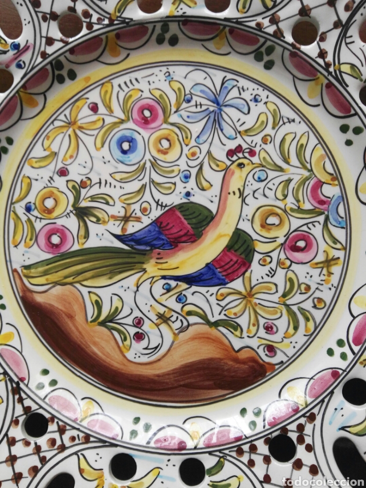 Antig&uuml;edades: Plato pintado a mano - Foto 2