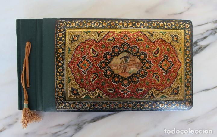 Antiques: Antiguo &Aacute;lbum de Fotos de Laca Persa Qajar Artesanal Circa: 1930