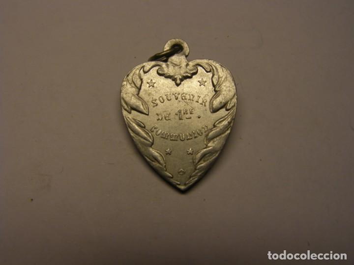 Antig&uuml;edades: Antigua medalla religiosa, Primera comuni&oacute;n. - Foto 2