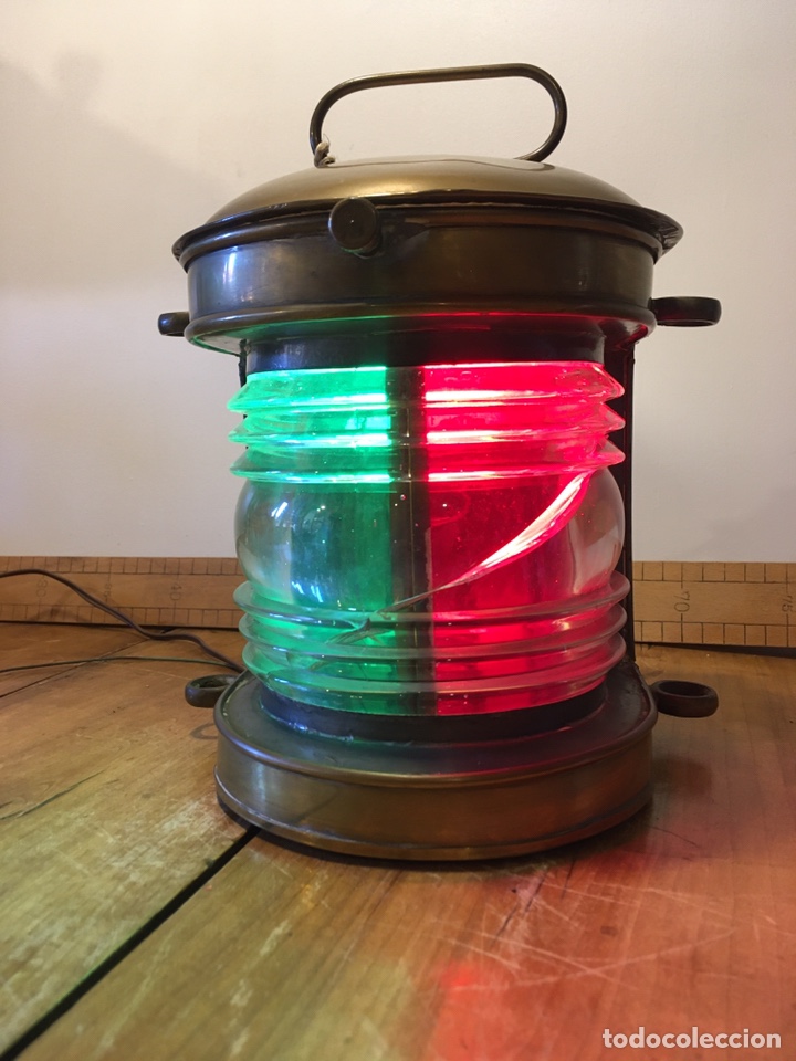 Antig&uuml;edades: Antiguo farol de barco de bronce - Foto 1