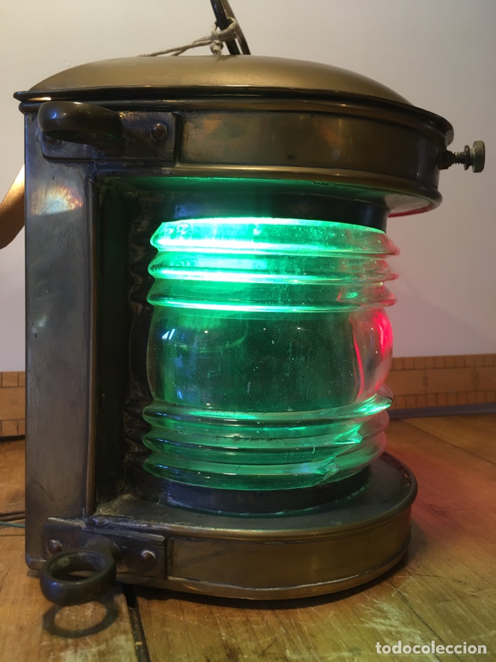 Antig&uuml;edades: Antiguo farol de barco de bronce - Foto 11