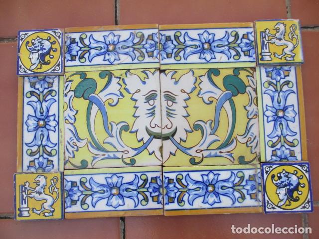 Antig&uuml;edades: Composicion de azulejos siglo XIX - Foto 1