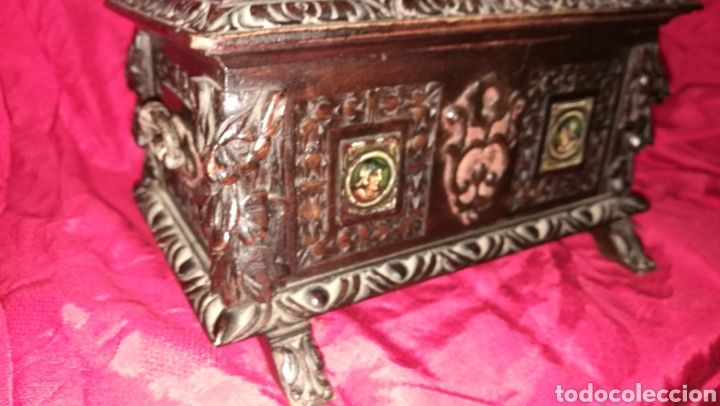 Antig&uuml;edades: BONITO COFRECITO MADERA TALLADA - Foto 3