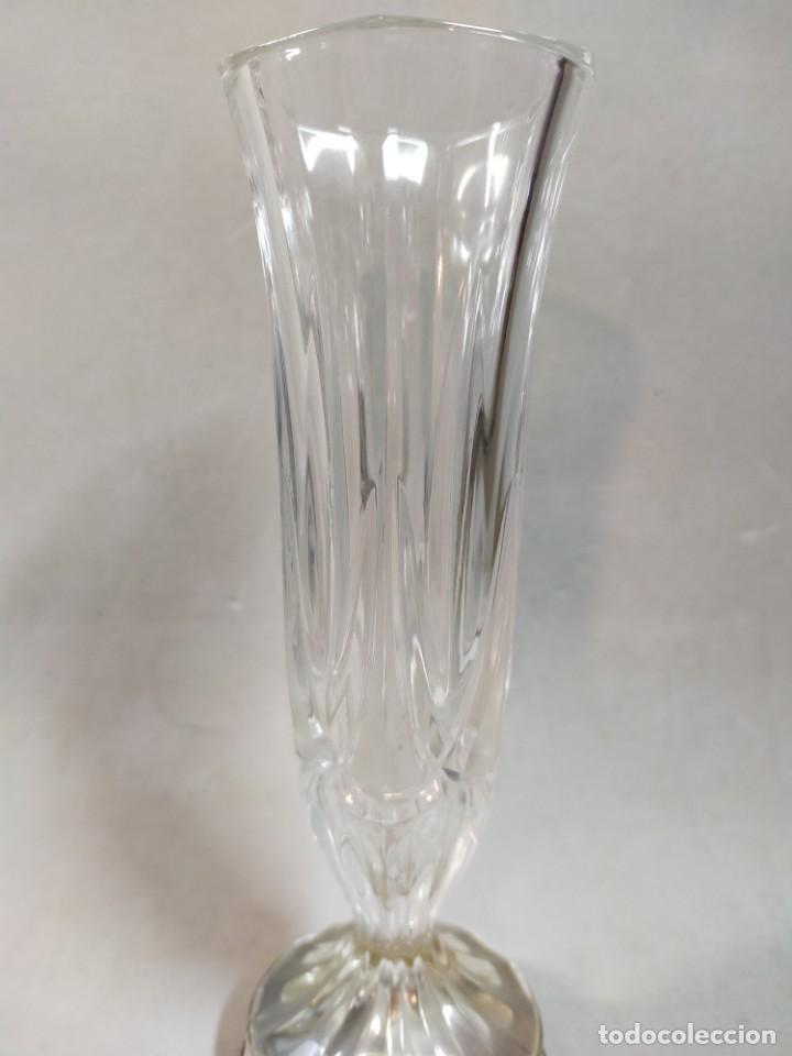 Antig&uuml;edades: JARRON DE CRISTAL Y PIE DE PLATA - Foto 4