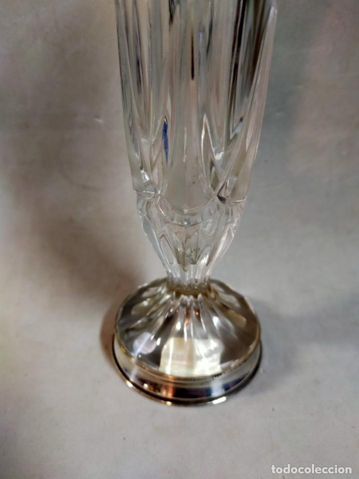 Antig&uuml;edades: JARRON DE CRISTAL Y PIE DE PLATA - Foto 5
