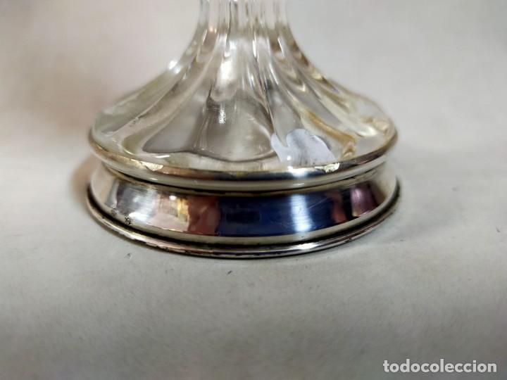 Antig&uuml;edades: JARRON DE CRISTAL Y PIE DE PLATA - Foto 8