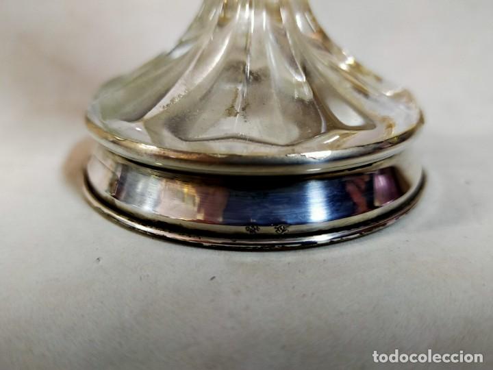 Antig&uuml;edades: JARRON DE CRISTAL Y PIE DE PLATA - Foto 10