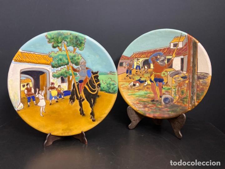 Antig&uuml;edades: Pareja de platos esmaltados - Foto 1