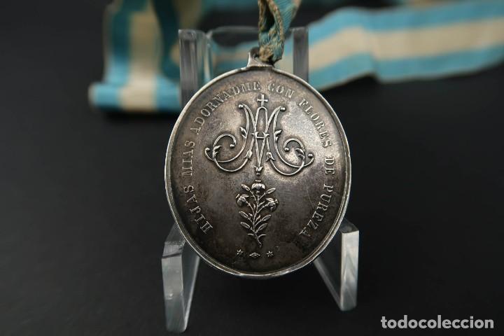 Antig&uuml;edades: Antigua Medalla de Plata Religiosa - Foto 5