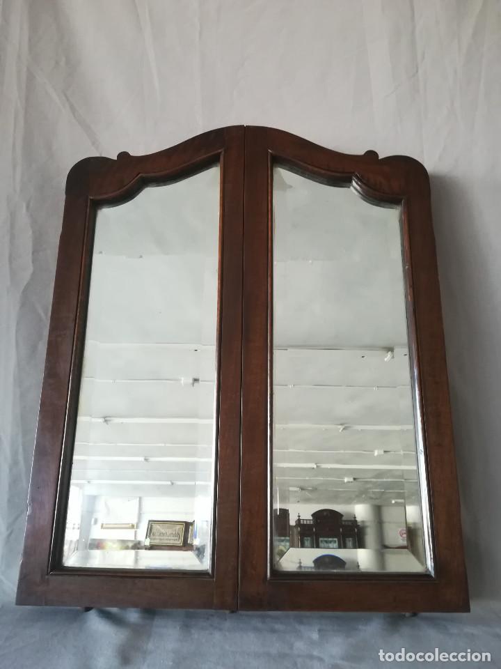 espejo triptico con cristal biselado antiguo - Compra venta en todocoleccion