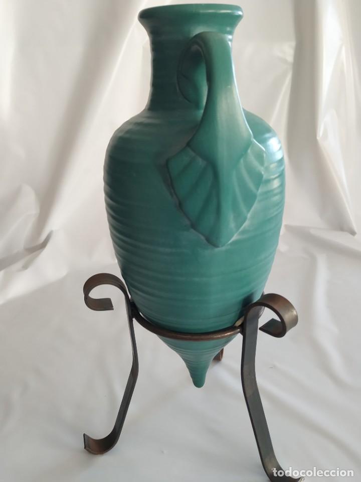 Antig&uuml;edades: Jarr&oacute;n Verde con soporte - Foto 2