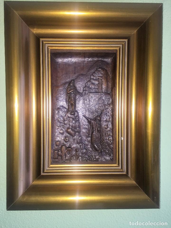 Antig&uuml;edades: CUADROS RELIGIOSOS TALLADOS MADERA - Foto 3