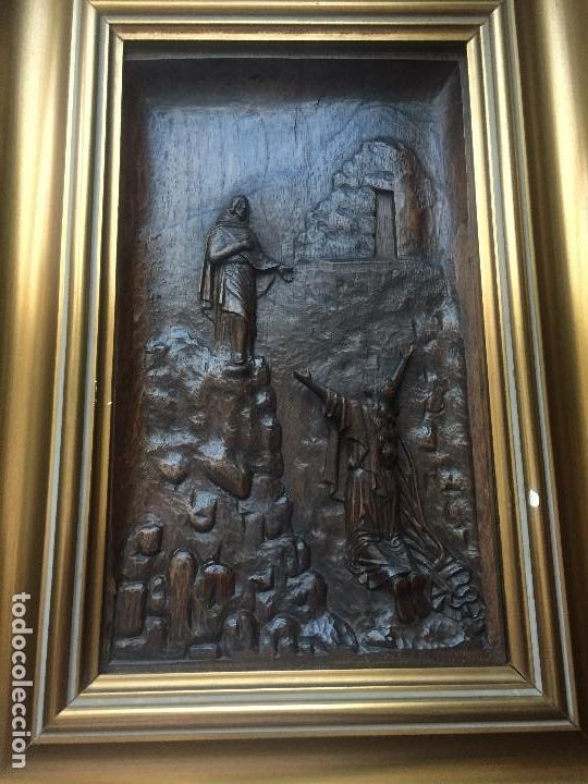 Antig&uuml;edades: CUADROS RELIGIOSOS TALLADOS MADERA - Foto 7