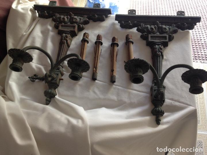 Antig&uuml;edades: Candelabros de pared en bronce - Foto 3