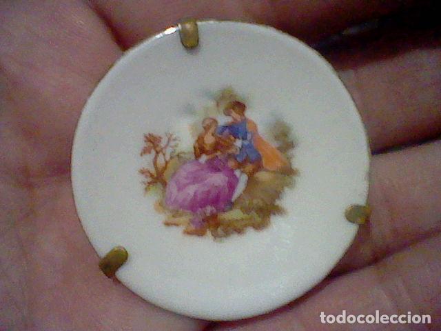 Oggetti Antichi: PLATO MINIATURA ESCENA CAMPO GRAJONARD 4,5 CMS DIAMETRO