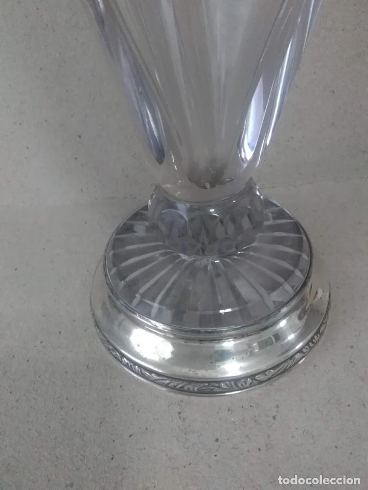 Antig&uuml;edades: Jarr&oacute;n de cristal antiguo con base de plata 925 - Foto 4