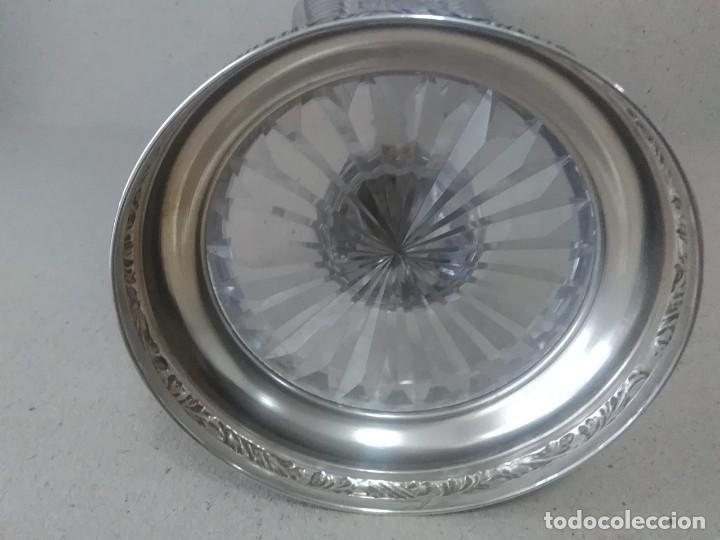Antig&uuml;edades: Jarr&oacute;n de cristal antiguo con base de plata 925 - Foto 6