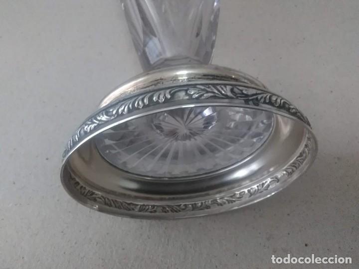 Antig&uuml;edades: Jarr&oacute;n de cristal antiguo con base de plata 925 - Foto 8