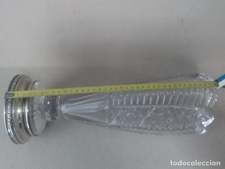 Antig&uuml;edades: Jarr&oacute;n de cristal antiguo con base de plata 925 - Foto 9
