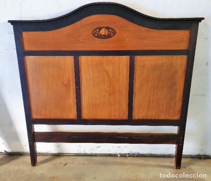 Antig&uuml;edades: ANTIGUA CAMA CON MARQUETERIA - Foto 2