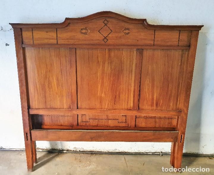 Antig&uuml;edades: ANTIGUA CAMA CON MARQUETERIA - Foto 3