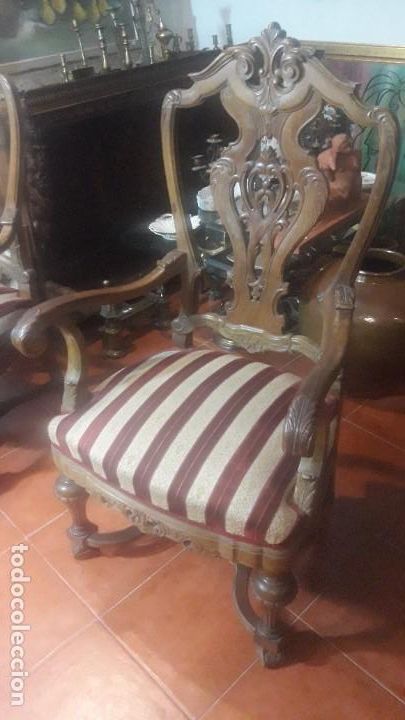 Antig&uuml;edades: Pareja sillones nogal - Foto 3