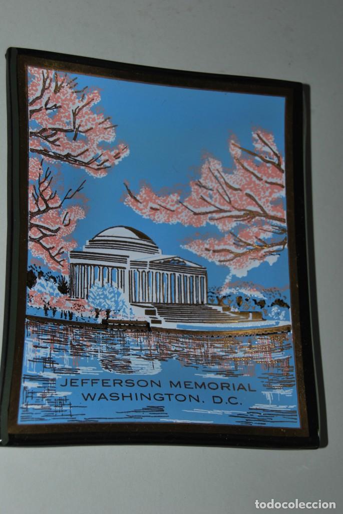 Oggetti Antichi: PLATO DE CRISTAL - CENICERO - JEFFERSON MEMORIAL - WASHINGTON D.C. - HOUZE ARTS - MARION - U.S.A.