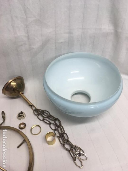 Antig&uuml;edades: L&aacute;mpara de techo opalina a&ntilde;os 20/30 - Foto 5