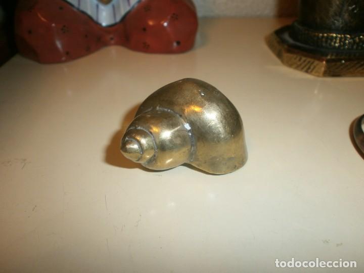 Antiguidades: Escultura bronce caracol tama&ntilde;o natural medida 5 X 3 cm. altura 2,5 cm.