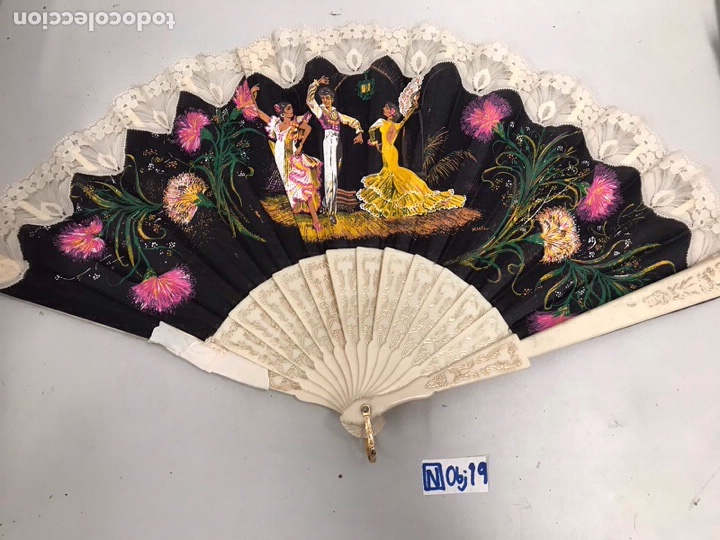 Antig&uuml;edades: Antiguo abanico pintado a mano - Foto 1