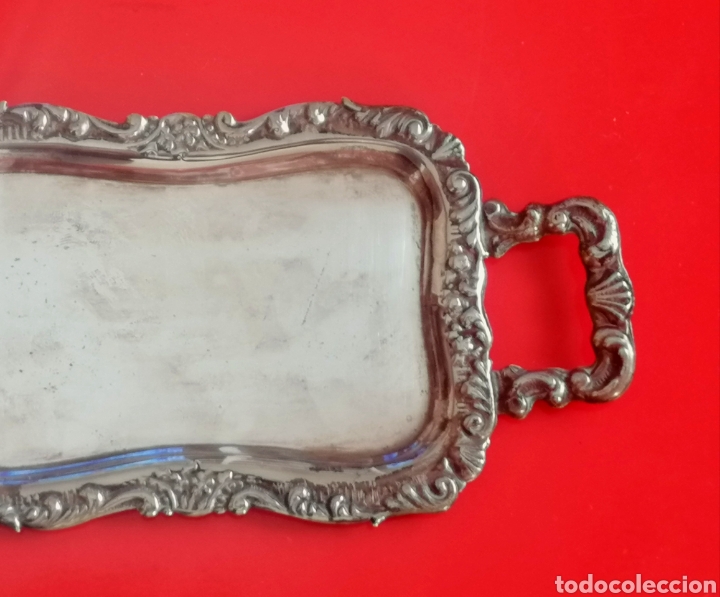 Antig&uuml;edades: Bandeja labrada de alpaca - Foto 2