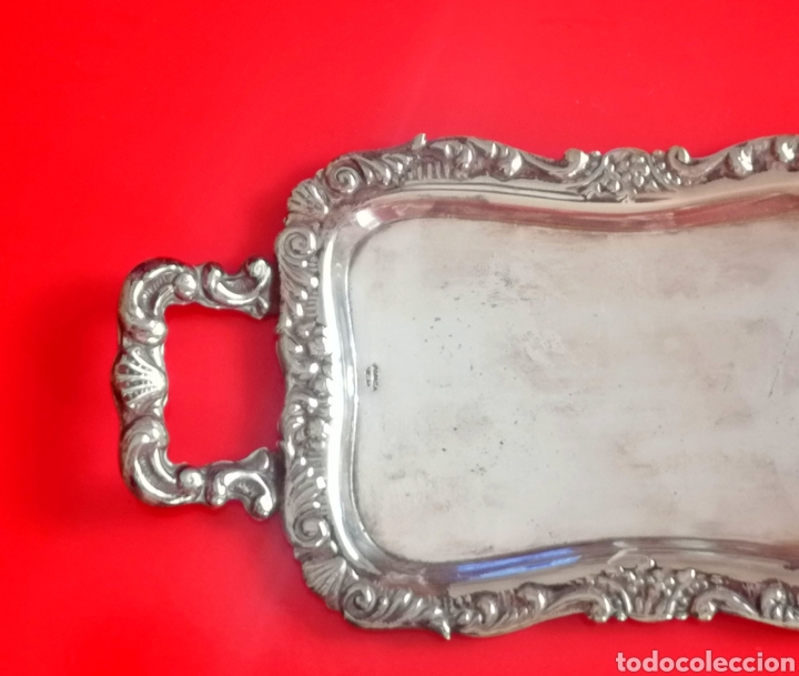 Antig&uuml;edades: Bandeja labrada de alpaca - Foto 3