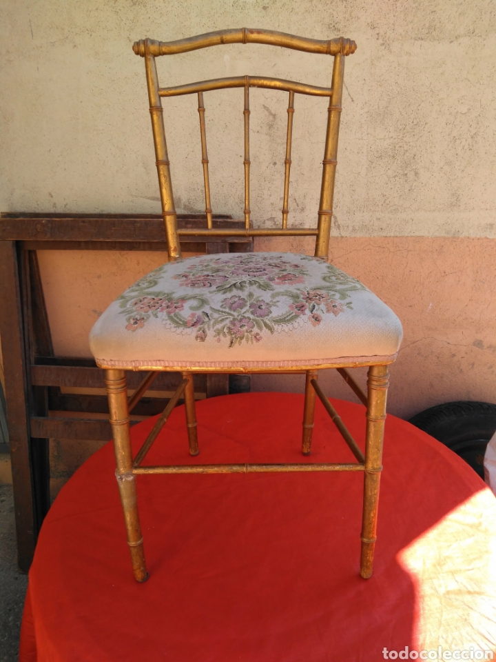 Antig&uuml;edades: Silla dorada con petit pua - Foto 2