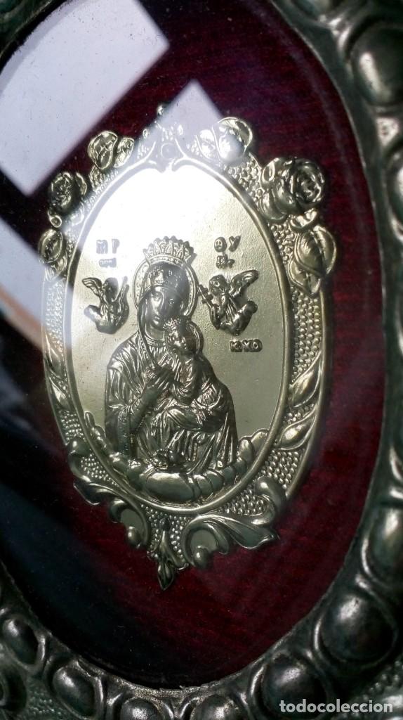 Antig&uuml;edades: ICONO PLATEADO CON &acute;NUESTRA SE&Ntilde;ORA DEL SOCORRO&acute; - Foto 4
