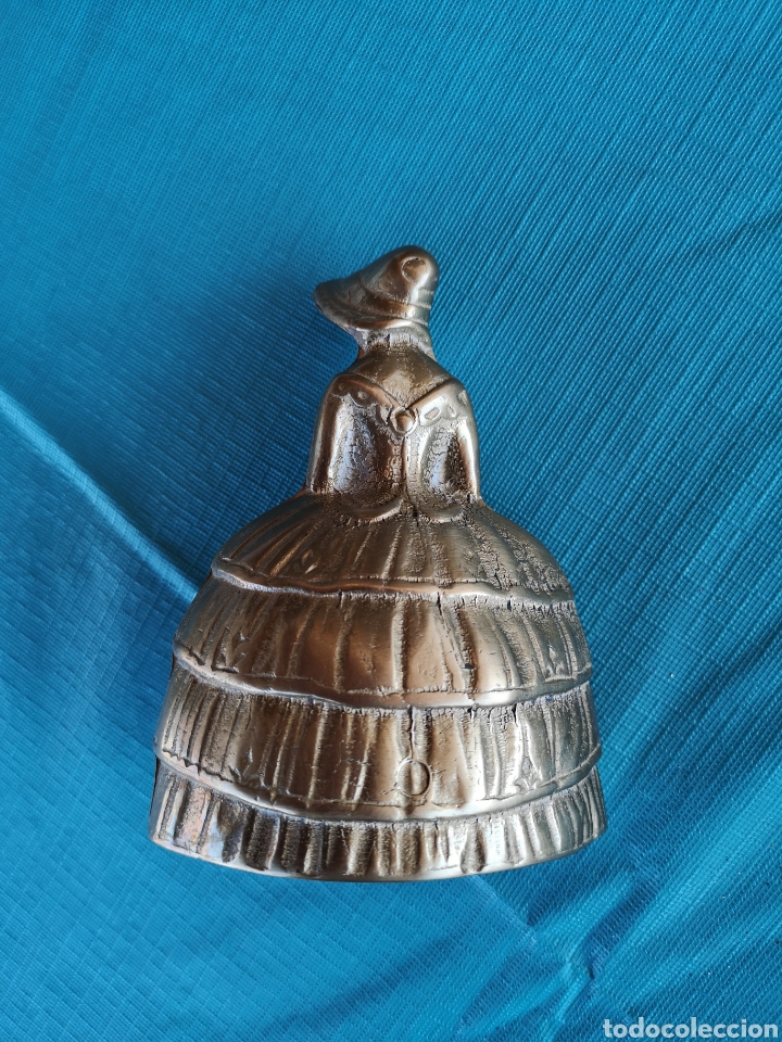 Antig&uuml;edades: Campana en Bronce de Figura de Dama Inglesa - Foto 3