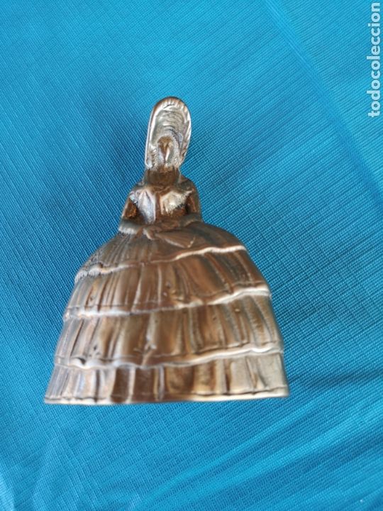 Antig&uuml;edades: Campana en Bronce de Figura de Dama Inglesa - Foto 5